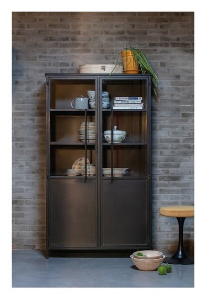 Crna metalna vitrina 99x170x44 cm Exhibit – WOOOD