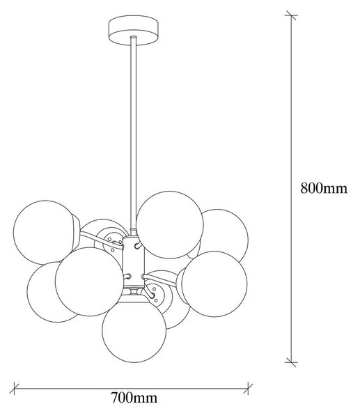 Bijela/mjedena viseća svjetiljka sa staklenim sjenilom ø 70 cm Mudoni – Opviq lights