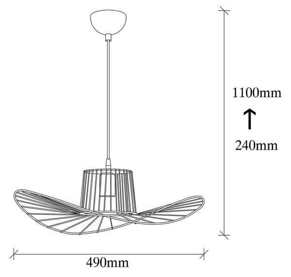 Crna viseća svjetiljka s metalnim sjenilom ø 50 cm Tel – Opviq lights