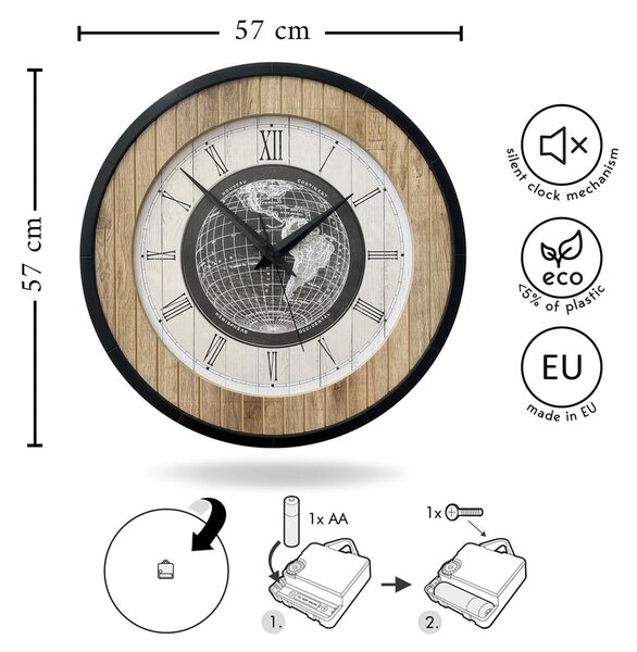 Zidni sat ø 57 cm Jacob – Styler