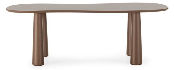 Smeđi stolić za kavu s pločom stola od borovine 110x220 cm Nahia – MOME