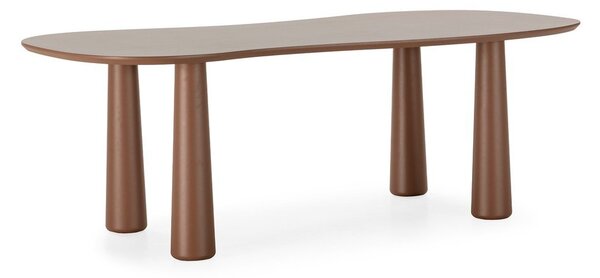 Smeđi stolić za kavu s pločom stola od borovine 110x220 cm Nahia – MOME