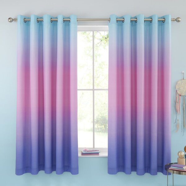 Ružičaste/ljubičaste dječje zavjese u setu 2 kom 168x183 cm Ombre Rainbow Clouds – Catherine Lansfield