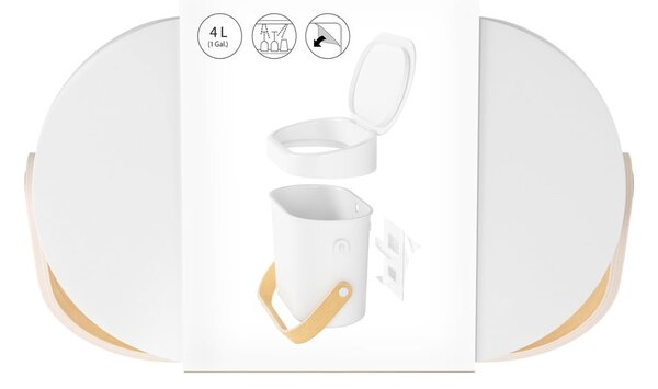 Bijela kanta za bio otpad 4 l Bellwood – Umbra