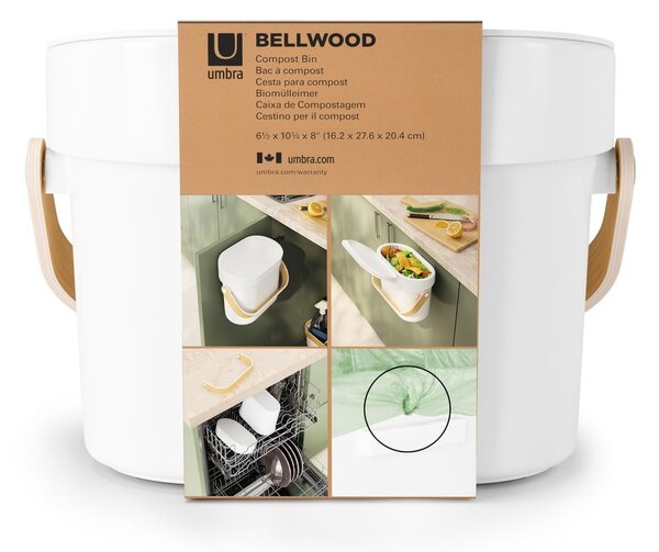 Bijela kanta za bio otpad 4 l Bellwood – Umbra