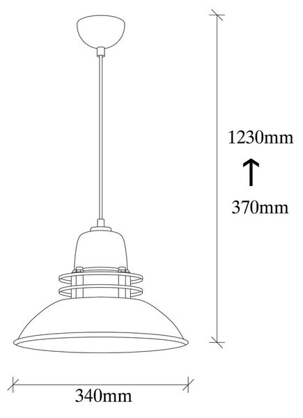 Crna viseća svjetiljka s metalnim sjenilom ø 34 cm Tovar – Opviq lights