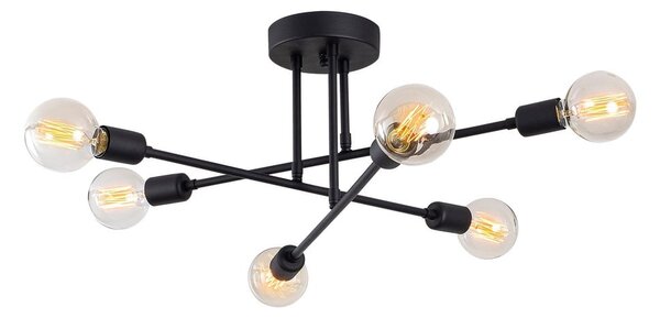 Crna stropna svjetiljka 64x64 cm Flower – Opviq lights
