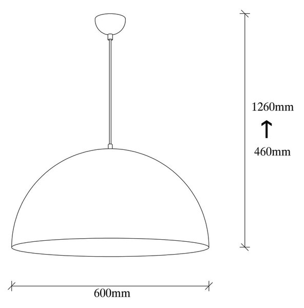 Crna viseća svjetiljka s metalnim sjenilom ø 60 cm Coppa – Opviq lights
