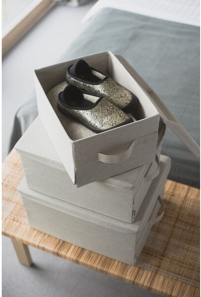 Bež tekstilna kutija za pohranu s poklopcem 35x26x19 cm Soft Storage – Bigso