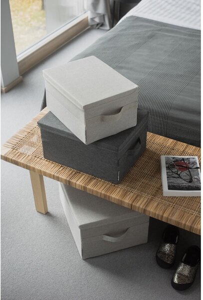 Bež tekstilna kutija za pohranu s poklopcem 35x26x19 cm Soft Storage – Bigso
