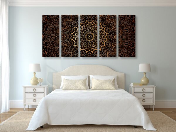 5-dijelna slika vintage Mandala u indijskom stilu