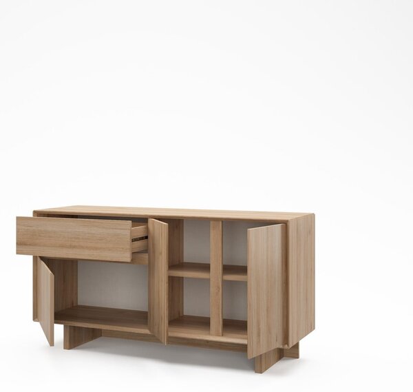 Komoda u dekoru hrasta u prirodnoj boji 146x76x45 cm Carpi – Marckeric