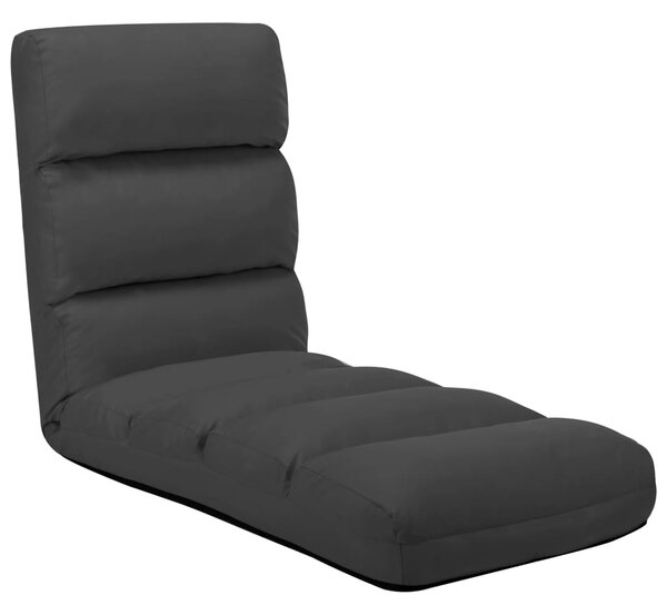 VidaXL Sklopiva podna stolica od umjetne kože antracit