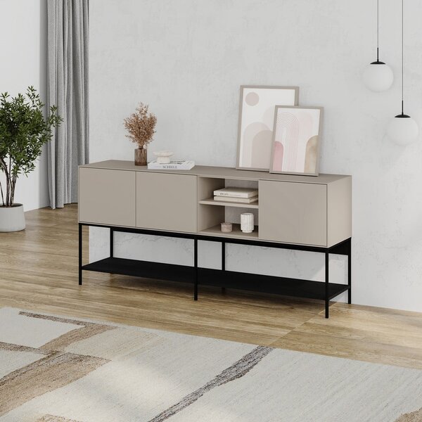 Crna/krem komoda 180x80x40 cm Amira – Marckeric
