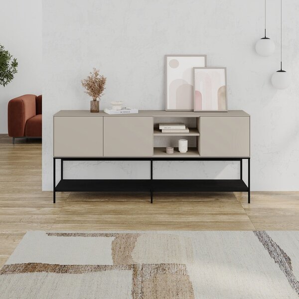 Crna/krem komoda 180x80x40 cm Amira – Marckeric