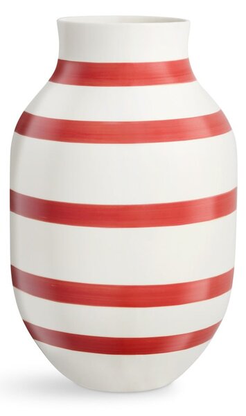 Bijelo-crvena prugasta keramička vaza Kähler Design Omaggio, visina 31 cm