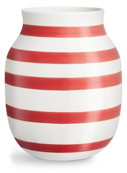 Bijelo-crvena prugasta keramička vaza Kähler Design Omaggio, visina 20,5 cm