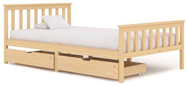 VidaXL Okvir za krevet s 2 ladice 120 x 200 cm od masivne borovine