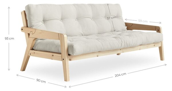 Kauč na razvlačenje 204 cm Karup Design Grab Natural Clear / Linen Beige