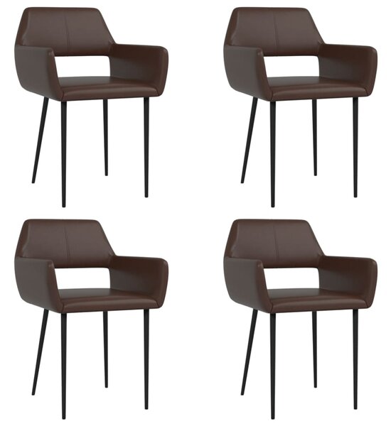VidaXL Blagovaonske stolice od umjetne kože 4 kom smeđe