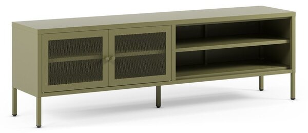 Zelena metalna TV komoda 160x50x35 cm Fayna – Marckeric