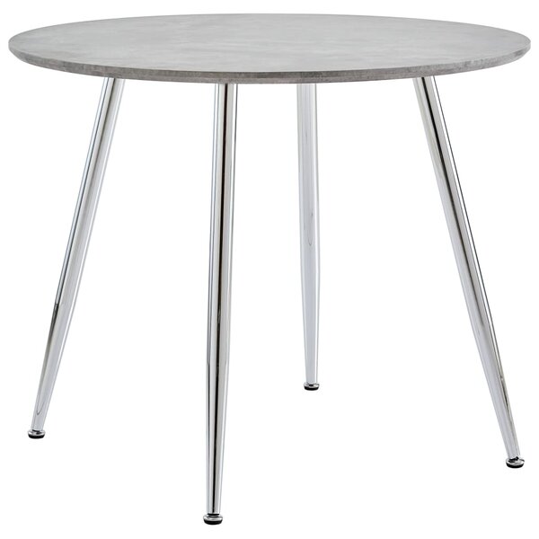 VidaXL Blagovaonski stol boja betona i srebrna 90 x 73,5 cm MDF