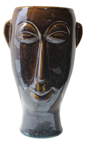 Tamnosmeđa porculanska vaza PT LIVING Mask, visina 27,2 cm