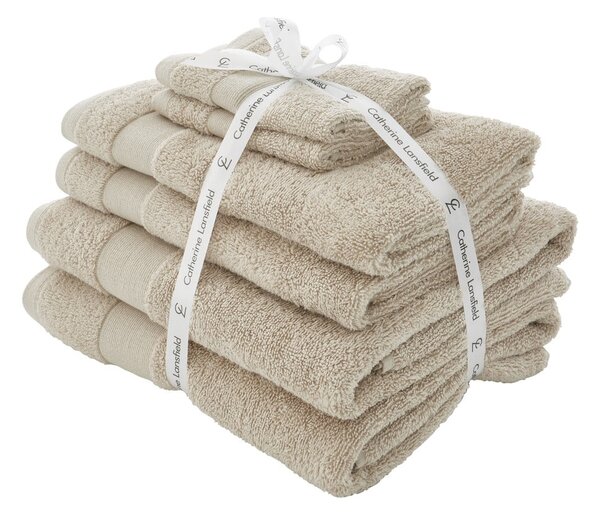 Bež pamučni set ručnika 6 kom od frotira Anti-Bacterial – Catherine Lansfield