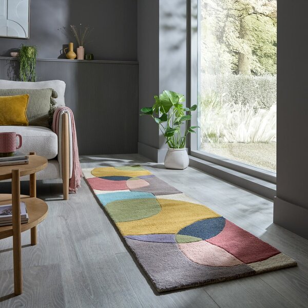 Ručno rađena vunena staza 60x230 cm Glow Multi – Flair Rugs