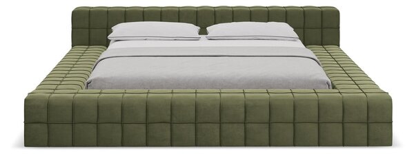 Zeleni tapecirani bračni krevet s podnicom 160x200 cm Akela – Makamii