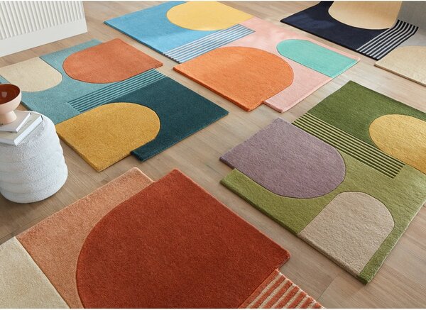 Plavi ručno rađen vunen tepih 120x180 cm Lozenge Bright Multi – Flair Rugs