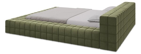 Zeleni tapecirani bračni krevet s podnicom 160x200 cm Akela – Makamii