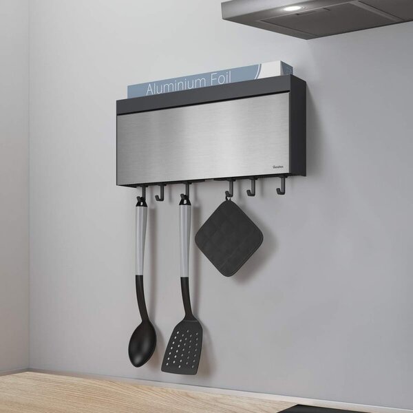 Zidni držač za kuhinjske role ubrusa i folija Metaltex Tango Inox