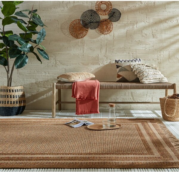 Vanjski tepih u prirodnoj boji 160x230 cm Layla Border – Flair Rugs