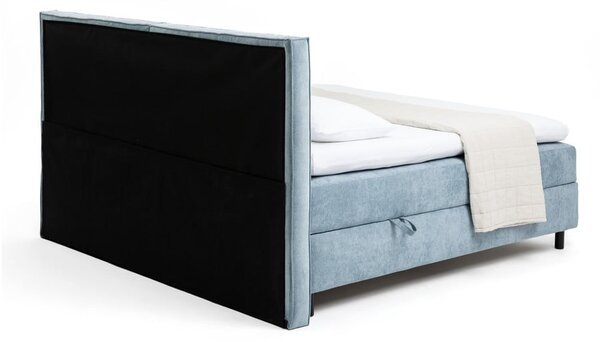 Plavi boxspring krevet s prostorom za odlaganje 160x200 cm Elva Bold – Bonami Selection