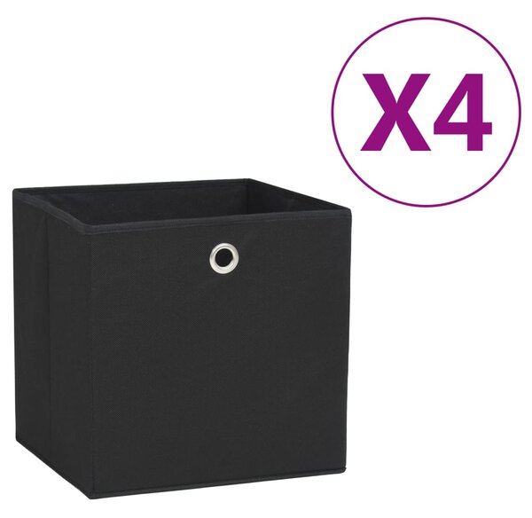 VidaXL Kutije za pohranu od netkane tkanine 4 kom 28 x 28 x 28 cm crne