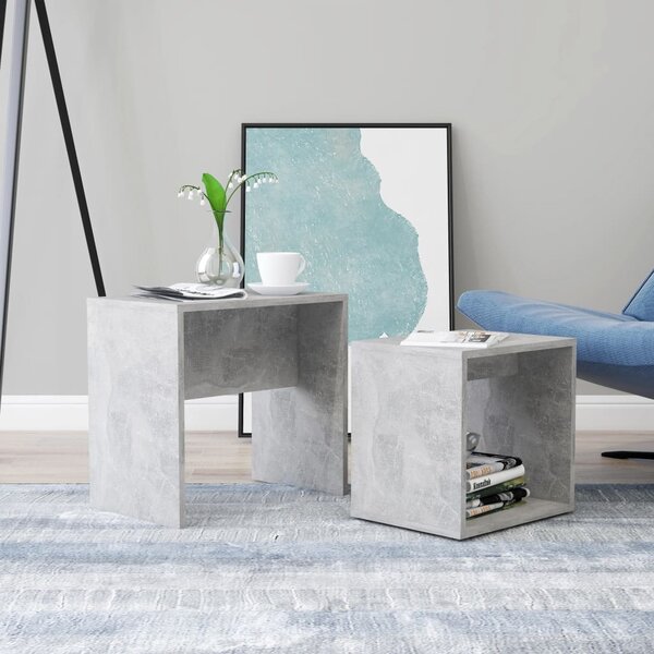VidaXL Set stolića za kavu siva boja betona 48 x 30 x 45 cm od iverice
