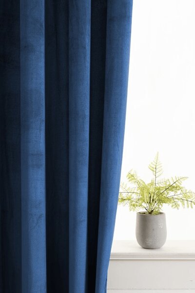 Zavjese za zamračivanje ELVIO VELVET 140x250 cm, mornarsko plave boje Sistem za vješanje: Metalni prstenovi