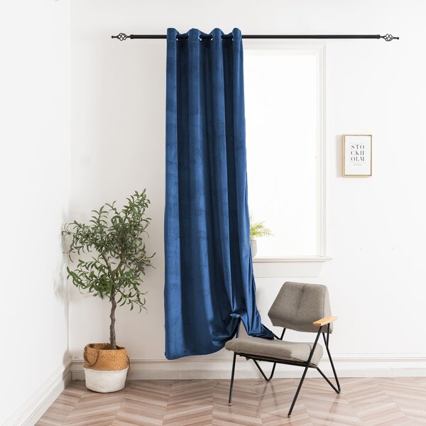 Zavjese za zamračivanje ELVIO VELVET 140x250 cm, mornarsko plave boje Sistem za vješanje: Metalni prstenovi