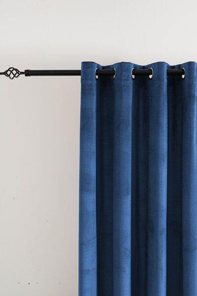 Zavjese za zamračivanje ELVIO VELVET 140x250 cm, mornarsko plave boje Sistem za vješanje: Metalni prstenovi