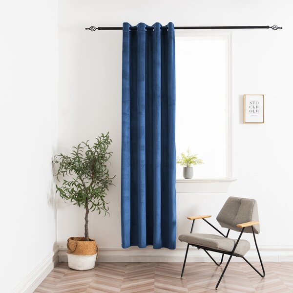 Zavjese za zamračivanje ELVIO VELVET 140x250 cm, mornarsko plave boje Sistem za vješanje: Metalni prstenovi
