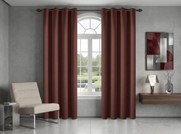Zamračna zavjesa NEREO 140x250 cm, smeđa Sistem za vješanje: Metalni prstenovi