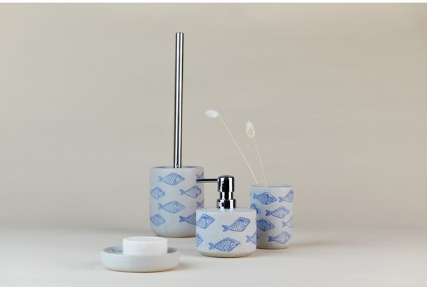 Bijelo-plava keramička posuda za sapun Wenko Aquamarin