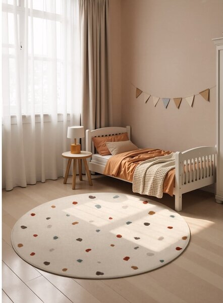 Krem dječji tepih ø160 cm Funny Dots – Hanse Home