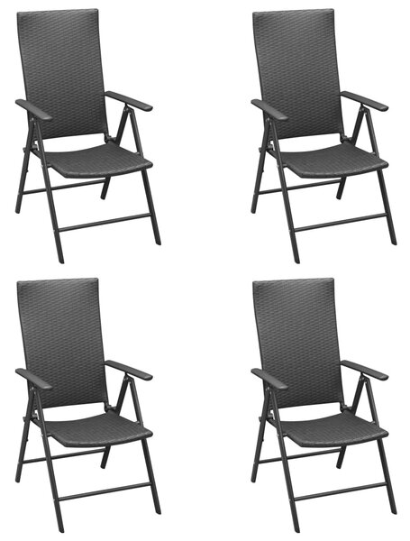VidaXL Vrtne stolice 4 kom od poliratana crne