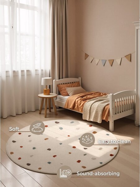 Krem dječji tepih ø160 cm Funny Dots – Hanse Home