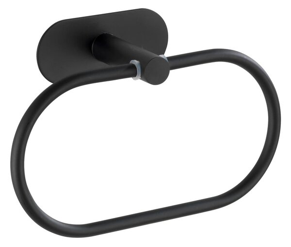 Mat crni zidni držač za ručnike od nehrđajućeg čelika Wenko Orea Ring Turbo-Loc®