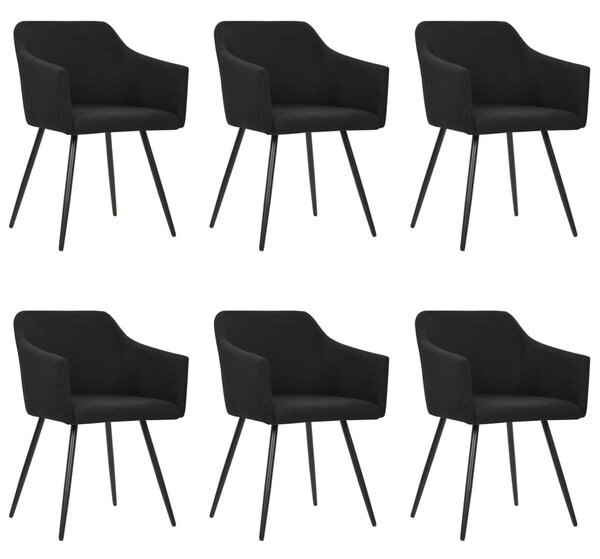VidaXL Blagovaonske stolice od tkanine 6 kom crne