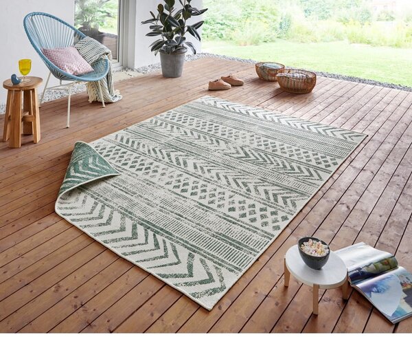 Zeleno-krem vanjski tepih NORTHRUGS Biri, 160 x 230 cm