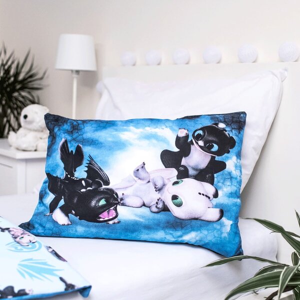 Plava pamučna dječja posteljina za dječji krevetić 100x135 cm How to Train Your Dragon "Babies" – Jerry Fabrics